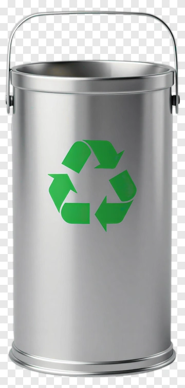 Recycling Bin With Green Symbol PNG
