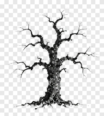 Black Tree With Gnarled Branches PNG