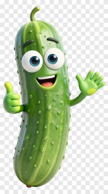 Cartoon Cucumber Giving A Thumbs Up PNG