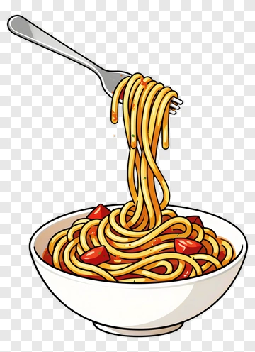 Plate Of Spaghetti With Fork PNG