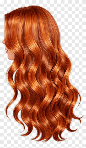 Wavy Red Hair PNG