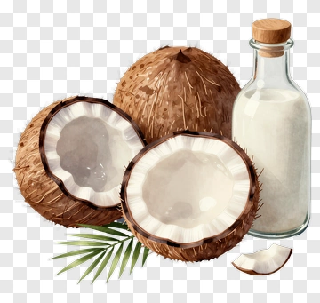 Coconuts And Coconut Milk Bottle PNG