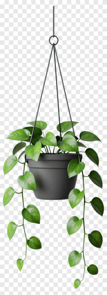 Hanging Plant In A Black Pot PNG