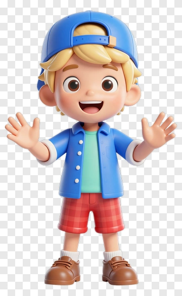 Cartoon Boy Waving Hello PNG