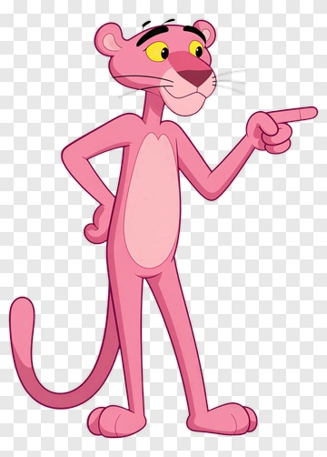 Cartoon Pink Panther Pointing PNG