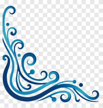 Blue Decorative Swirl Design PNG