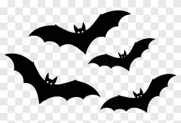 Silhouette Bats Flying In The Night Sky PNG