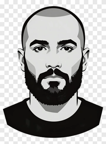 Vector Portrait Of A Man With Beard PNG