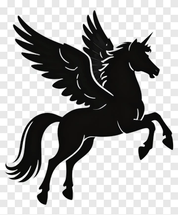 Black Winged Unicorn PNG