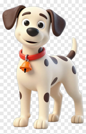 Cartoon Dog With A Red Collar And Bell PNG