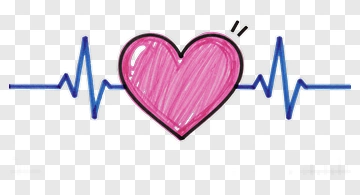 Heart With Ekg Line PNG