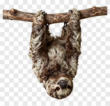 Sloth Hanging From A Branch PNG