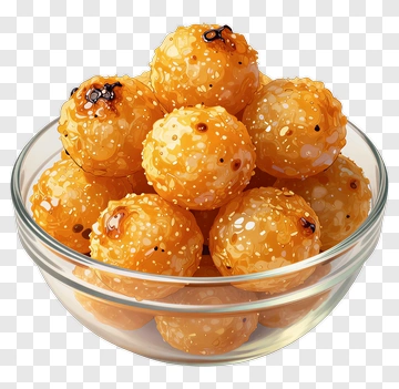 Bowl Of Sweet Fried Treats PNG