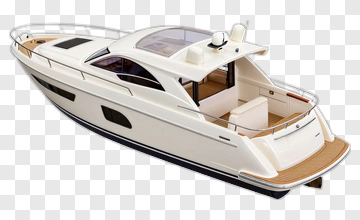 Luxury Yacht With Spacious Deck PNG