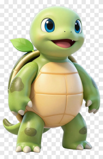 3D Cartoon Turtle Character PNG