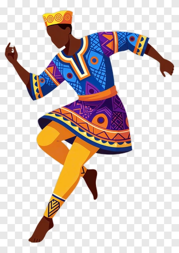 Dancer In Colorful Traditional Attire PNG
