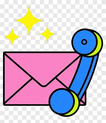 Colorful Phone And Envelope Graphic PNG