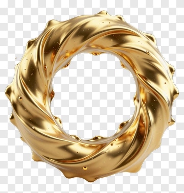 Golden Decorative Wreath PNG