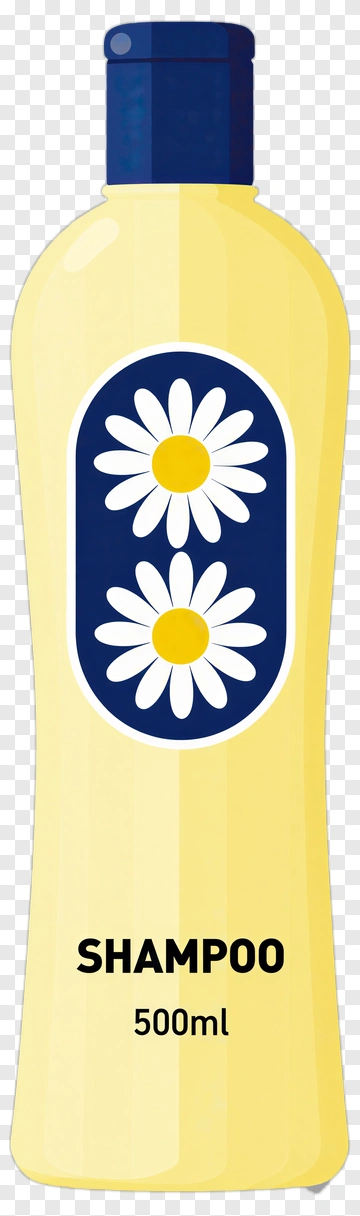 Shampoo Bottle With Daisy Design PNG