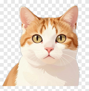 Cartoon Ginger Cat Face PNG