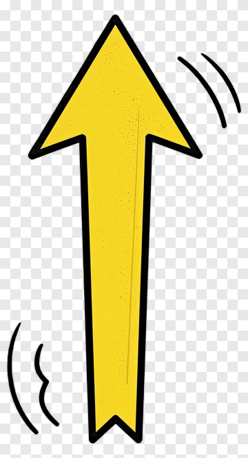 Yellow Arrow Pointing Upward PNG