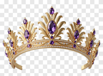 Gold Crown With Purple Gems PNG