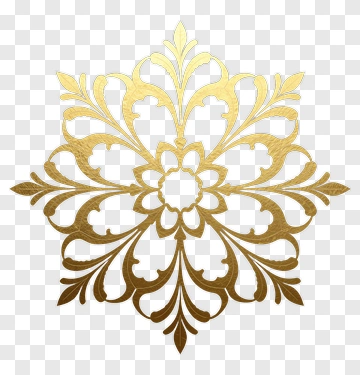 Gold Decorative Floral Design PNG