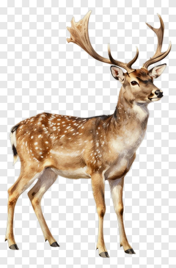 Spotted Deer With Antlers PNG