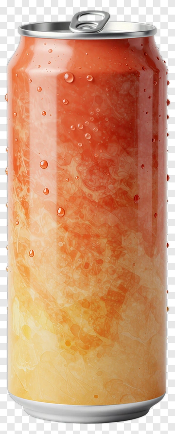 Colorful Drink Can With Droplets PNG