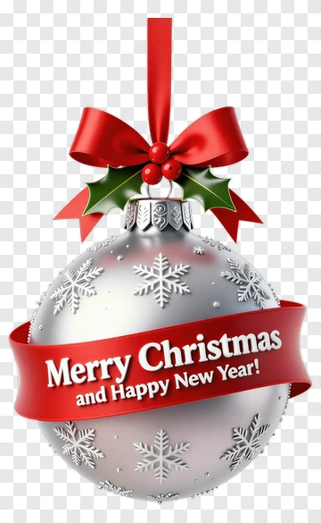 Christmas Ornament With Merry Christmas Message PNG