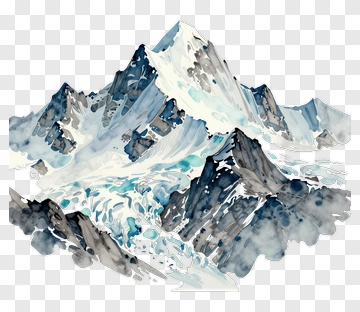 Watercolor Mountain Landscape PNG
