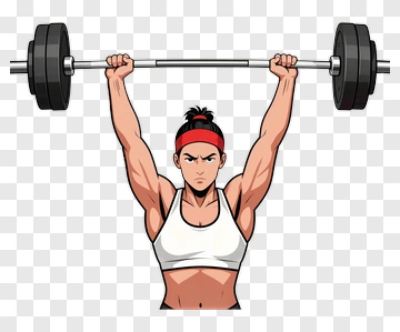 Athlete Lifting Weights PNG
