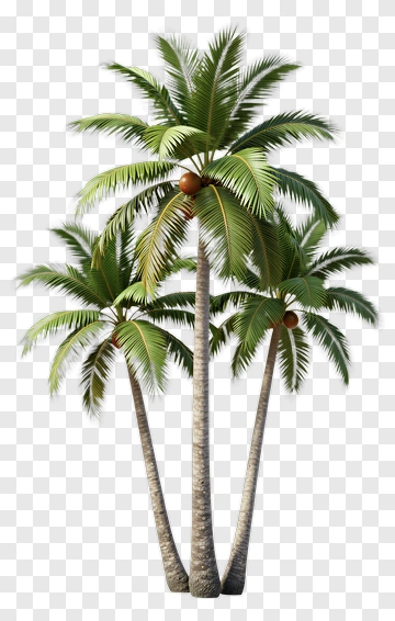 Coconut Palm Tree Cluster PNG