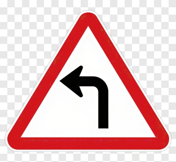 Left Turn Traffic Sign PNG