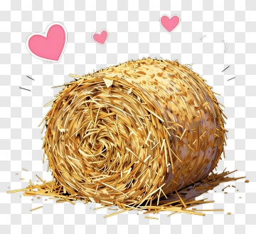 Hay Bale With Hearts PNG