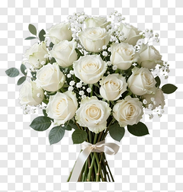 White Rose Bouquet PNG