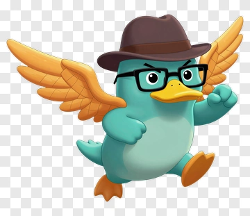 Cartoon Duck Wearing Glasses And A Hat PNG