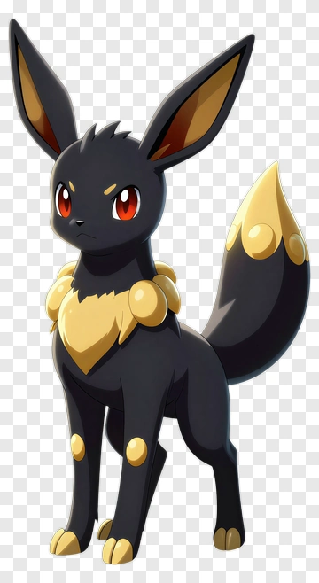Black Eevee Evolution With Golden Accents PNG