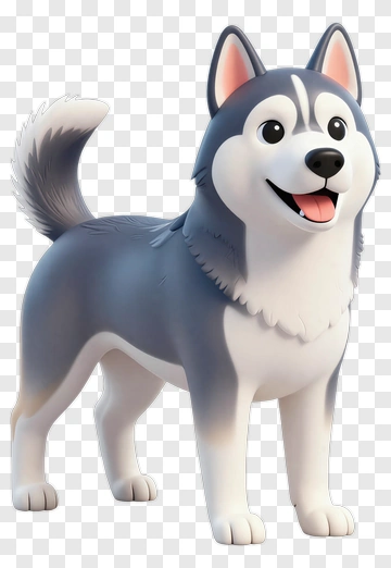 Cartoon Siberian Husky Dog PNG