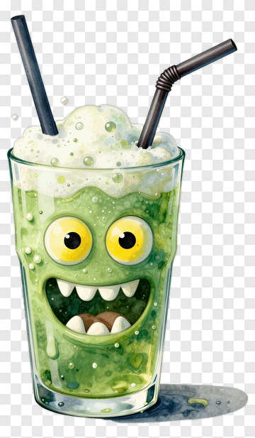 Cartoon Monster Drink In A Glass PNG