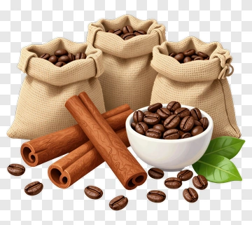 Coffee Beans And Cinnamon Sticks PNG