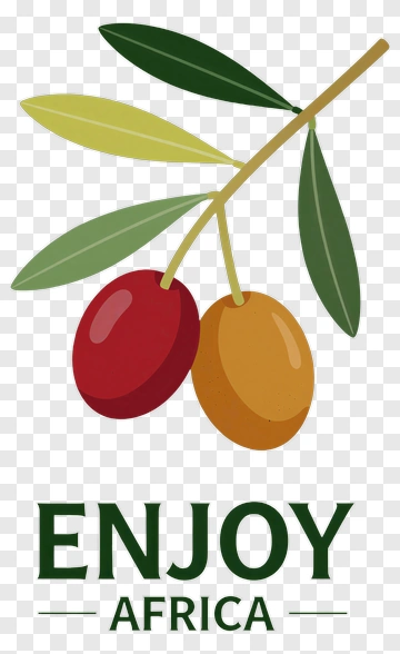 Olive Branch With Enjoy Africa Text PNG