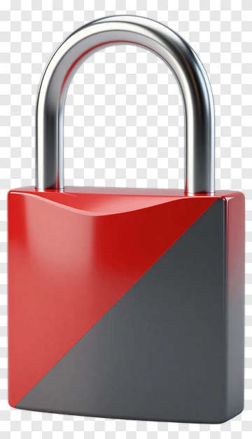 Red And Gray Padlock PNG