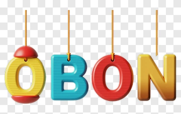 Colorful Obon Letter Decorations PNG