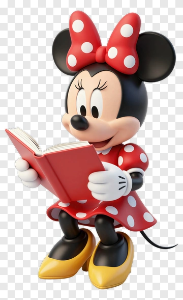 Minnie Mouse Reading A Book PNG