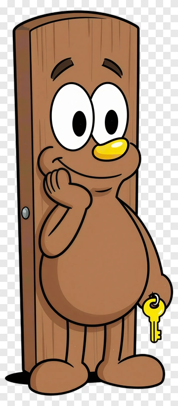 Cartoon Character Holding A Key PNG