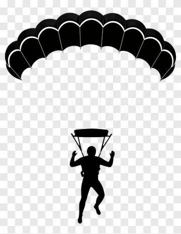 Parachutist Descending With A Parachute PNG
