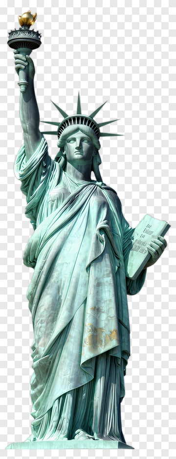 Statue Of Liberty Holding A Torch And Tablet PNG