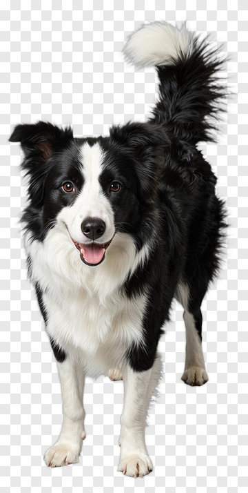 Border Collie Dog Standing And Smiling PNG