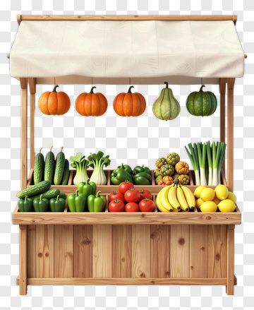 Vegetable Stand With Fresh Produce PNG